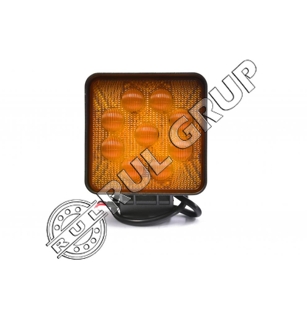 BK69056F LAMPA CEATA 9 L DC 10-30V 27W GALBEN PATRATA